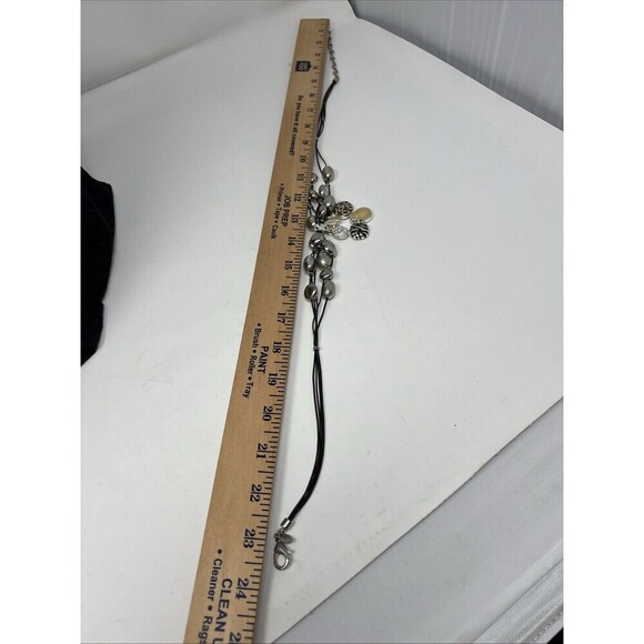 Chico's Necklace Multi-Stranded Silver Beaded Boho Statement Necklace - Picture 7 of 7